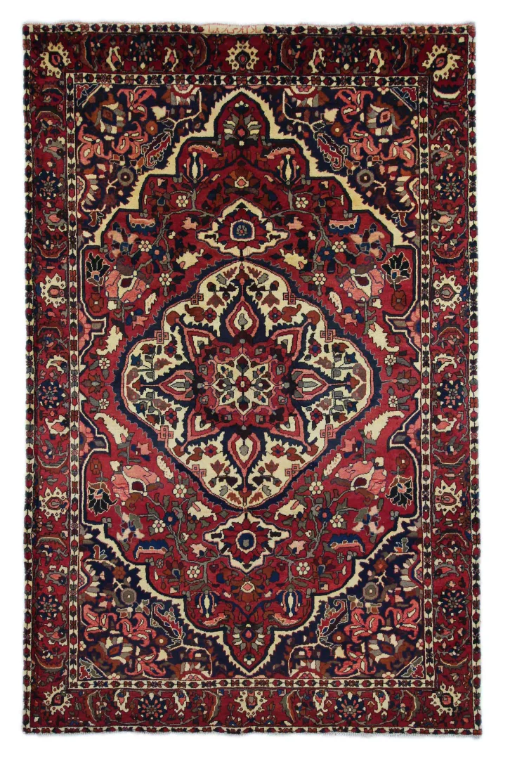 Bakhtiar Perserteppich 323 x 208 cm - 150.000 - 200.000 Knoten/m² - widerstandsfähig, Gartenmuster mit Pflanzen- und Tiermotiven - handgeknüpft