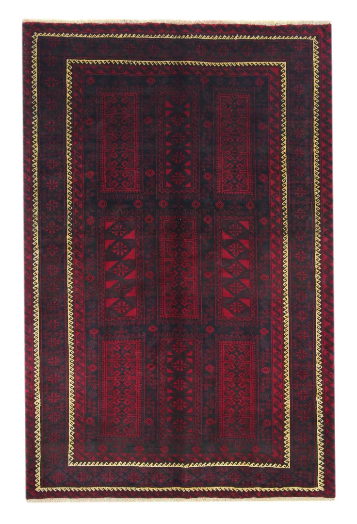 Belutsch Teppich 188 x 125 cm - Knotendichte 120.000 - 250.000 Knoten/m² - Traditionell handgeknüpft aus natürlicher Wolle - Perserteppich