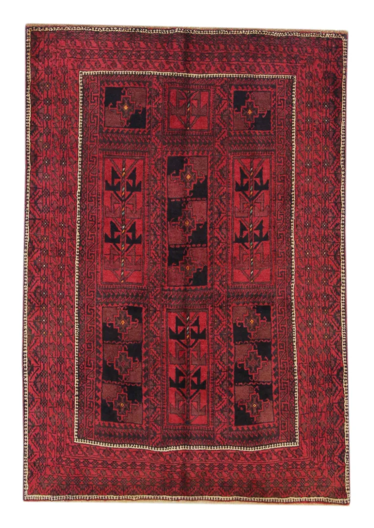 Belutsch Teppich 200 x 138 cm - Knotendichte: 120.000 - 250.000 Knoten/m², handgeknüpft, Perserteppich