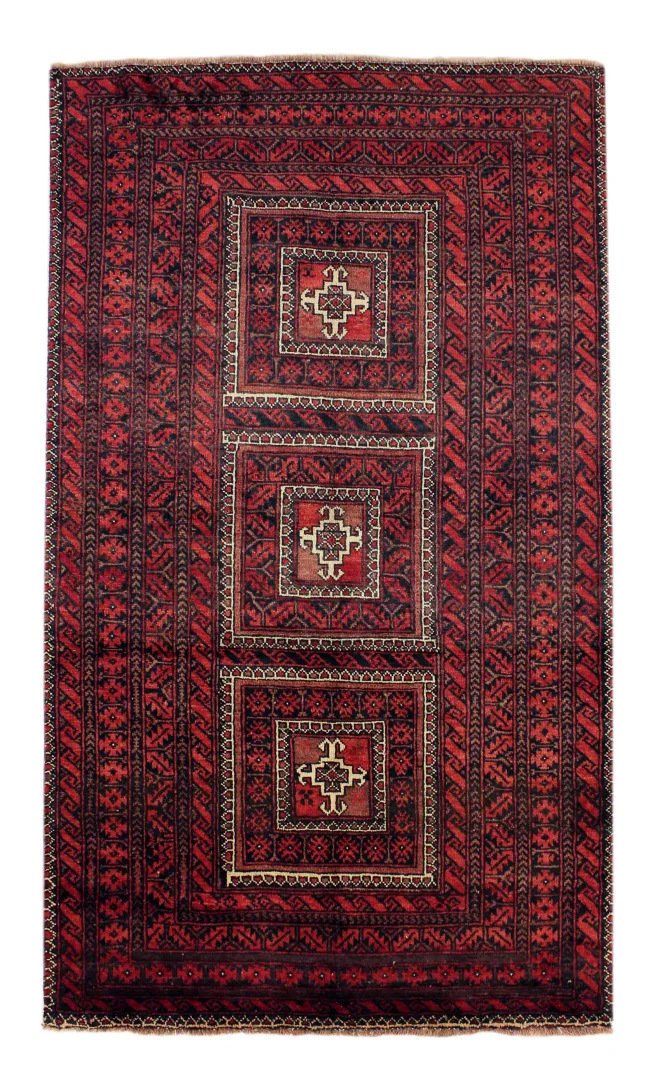 Belutsch Teppich 202 x 116 cm, Knotendichte 120.000 - 250.000 Knoten/m², traditionelle Handwerkskunst, natürliche Wolle, handgeknüpft, Perserteppich
