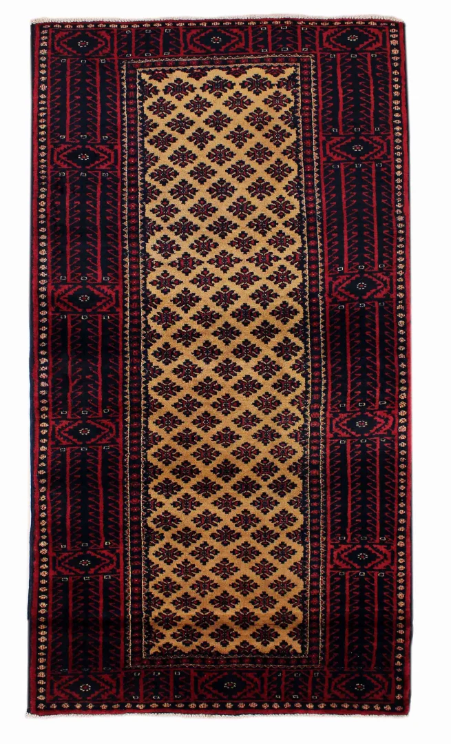 Belutsch Teppich 211 x 111 cm - Knotendichte 120.000 - 250.000 Knoten/m² - handgeknüpft - Perserteppich