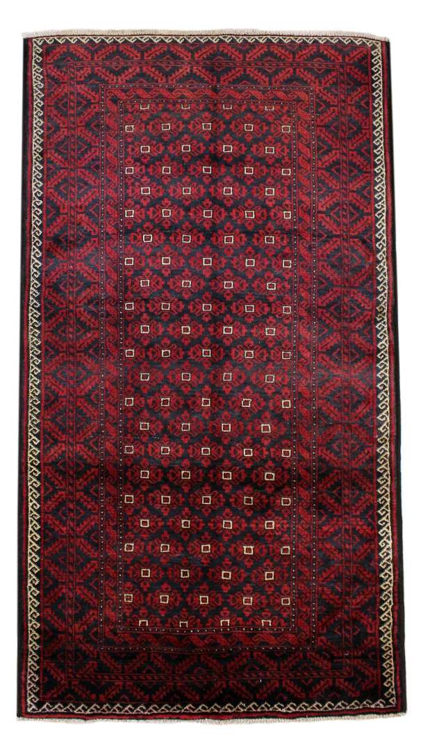 Belutsch Teppich 225 x 112 cm - Knotendichte 120.000 - 250.000 Knoten/m², handgeknüpft, Perserteppich