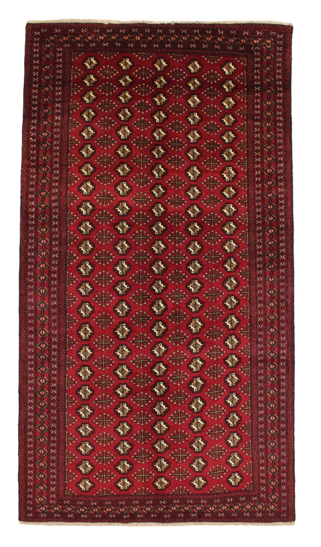 Belutsch Teppich 227 x 120 cm, Knotendichte: 120.000 - 250.000 Knoten/m², natürliche Wolle, handgeknüpft, Perserteppich