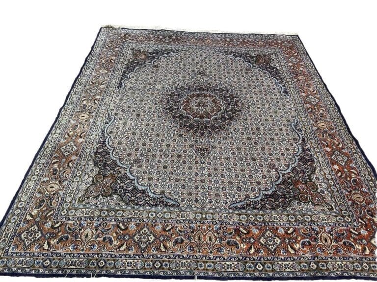 Moud Perserteppich 250x200 cm – Extrem Fein mit Seide, Herati-Muster, 6mm Florhöhe, Top Qualität, handgeknüpft