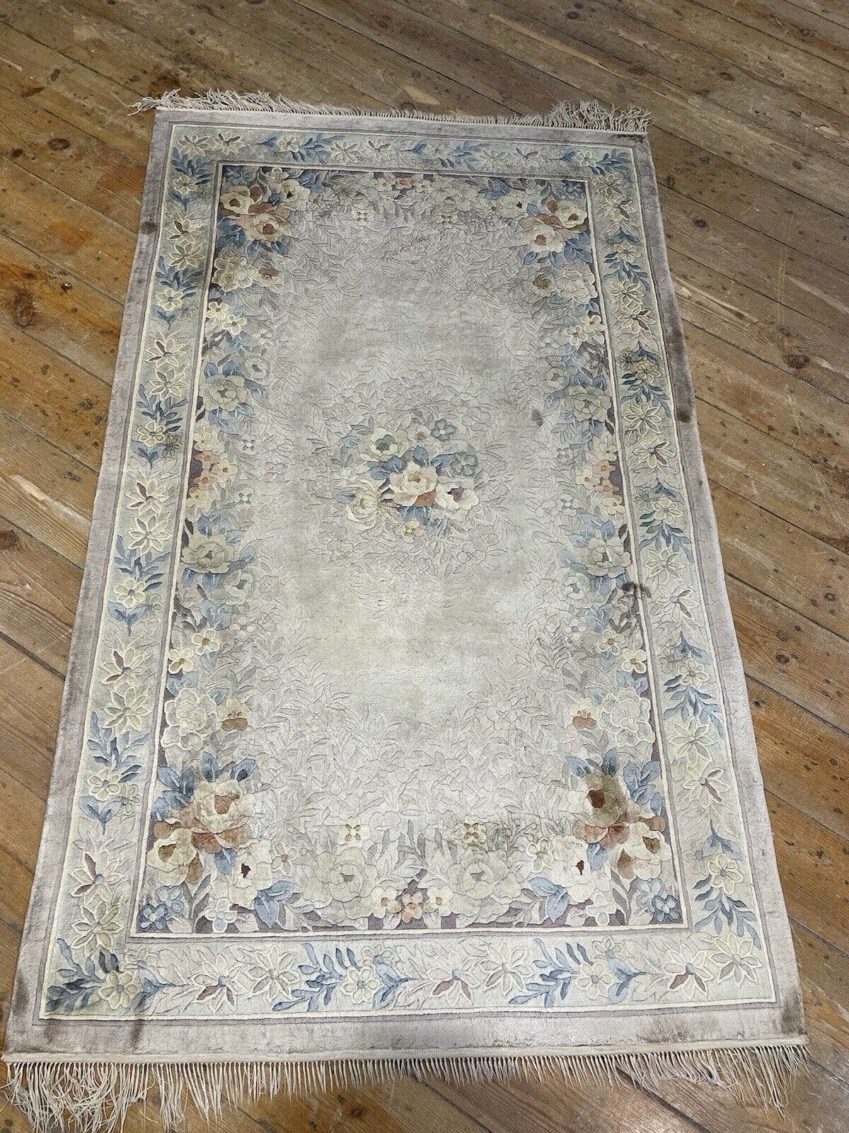 Beige Perserteppich 153x90 cm mit 380.000 Knoten, 0,5 cm Florhöhe, klassisches orientalisches Muster, handgeknüpft