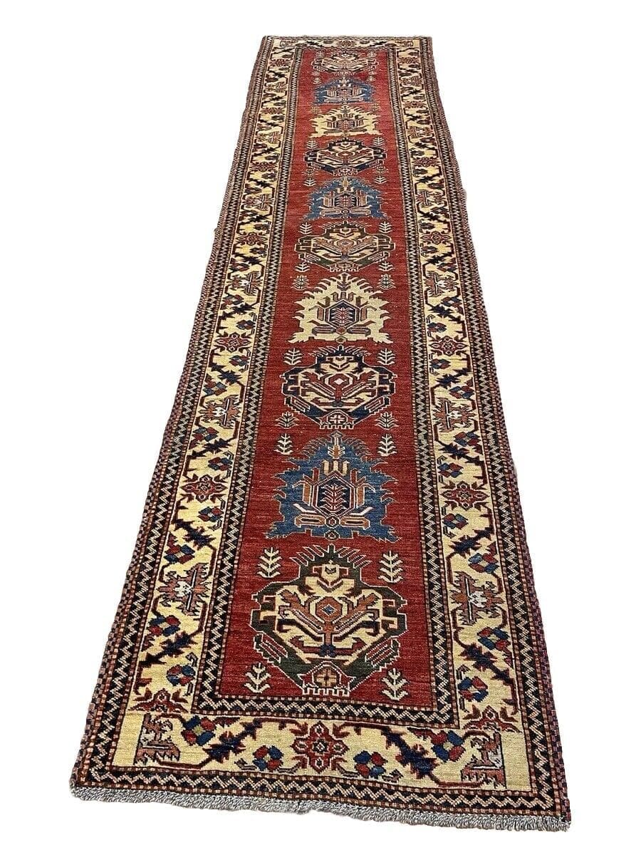 Original Ziegler Handgeknüpft Perserteppich 335x85 cm - Super feine Qualität in Rot, sehr gut erhalten, 100% handgeknüpft aus Pakistan, handgeknüpft, Perserteppich Läufer