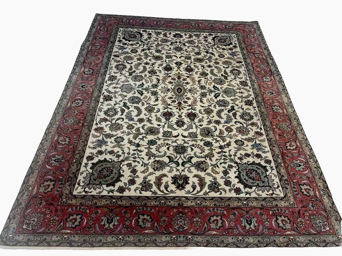 Tabriz 50 Raj Mit Seide Perserteppich 235x175 cm – 400-450.000 Knoten/qm, 100% reines Schurwolle und Seide, handgeknüpft