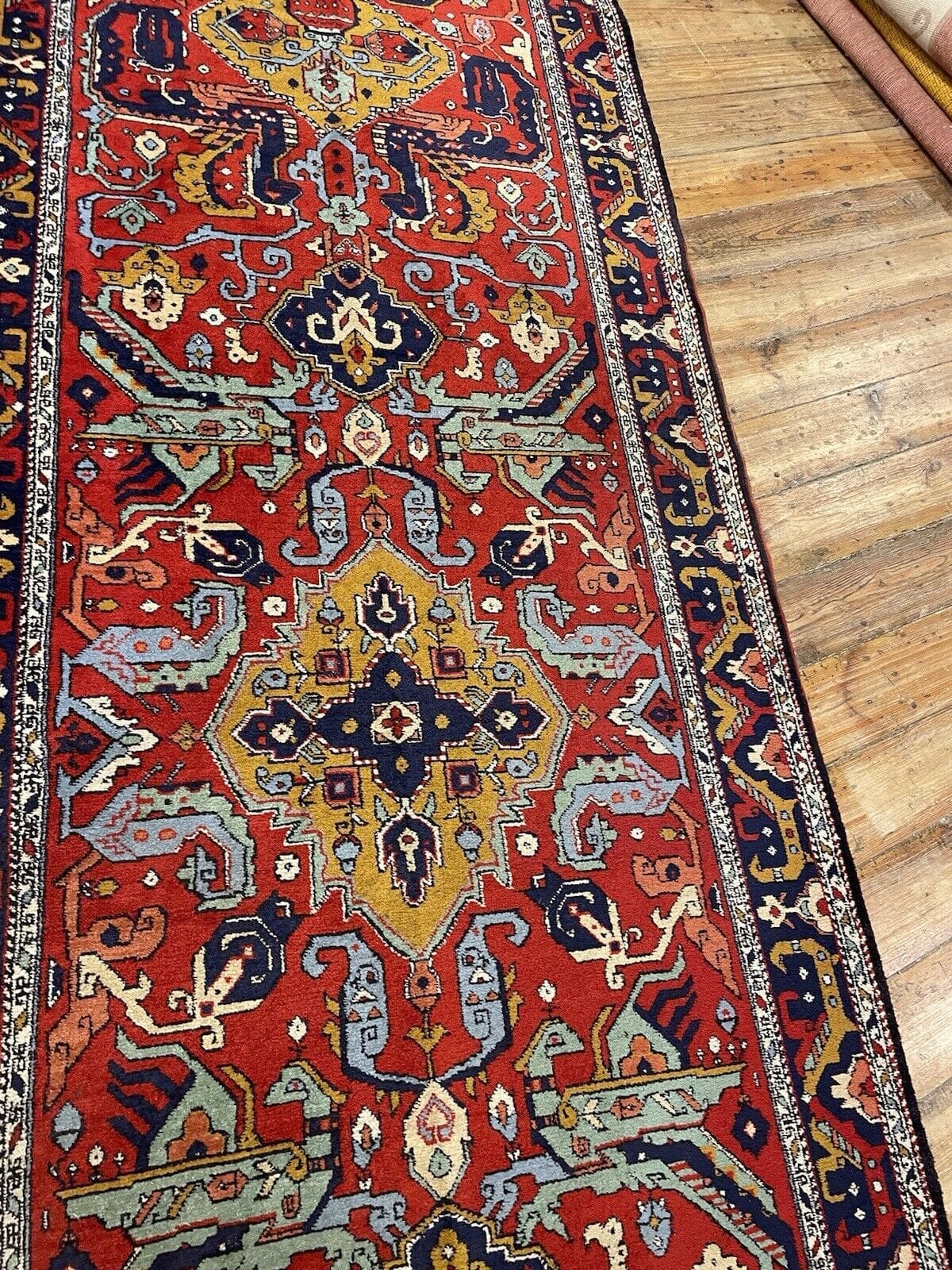 Schirwan Antik Perserteppich, 305x85 cm, Handgeknüpft, Reine Schurwolle, Beigefarbenes orientalisches Muster, 10 mm Florhöhe, Top Zustand - handgeknüpft, Perserteppich Läufer