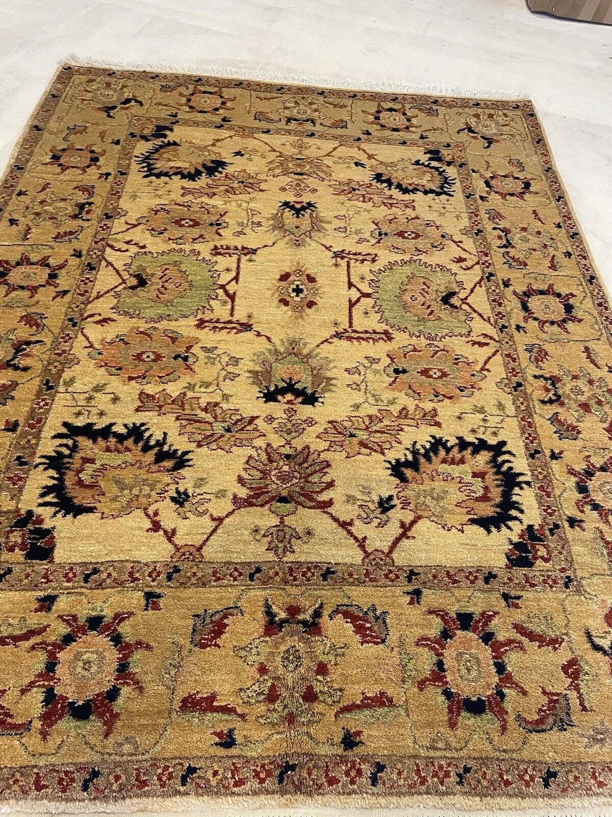 Wunderschöner Feiner Zieger Perserteppich in Pastell Beige – 200x150 cm, 100% handgesponnene Schurwolle, durchgemustert in Beige/Grau, sehr guter Zustand, Schmuckstück für Ihr...