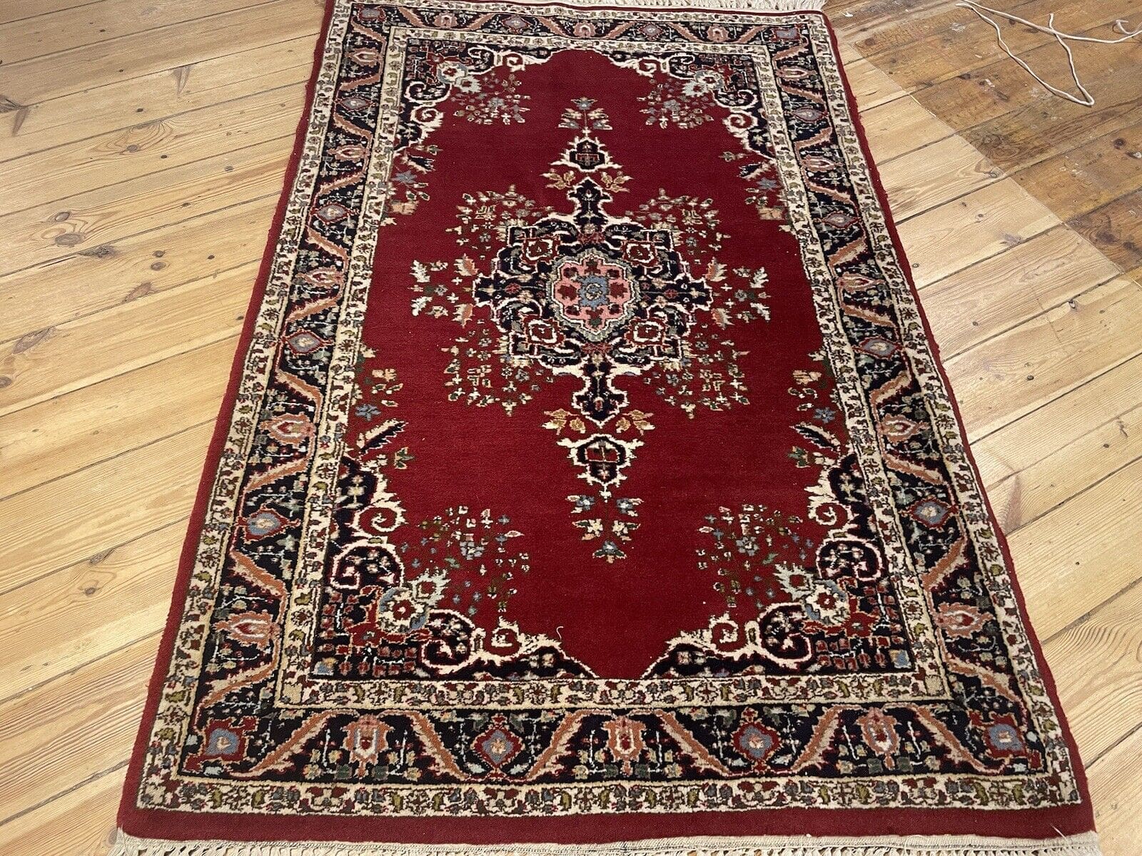 Original Kaschmir Perserteppich 160x100 cm - Handgeknüpft, aus 100% Schurwolle, klassisches Muster, zeitlose Eleganz, frisch gewaschen - Handgeknüpft