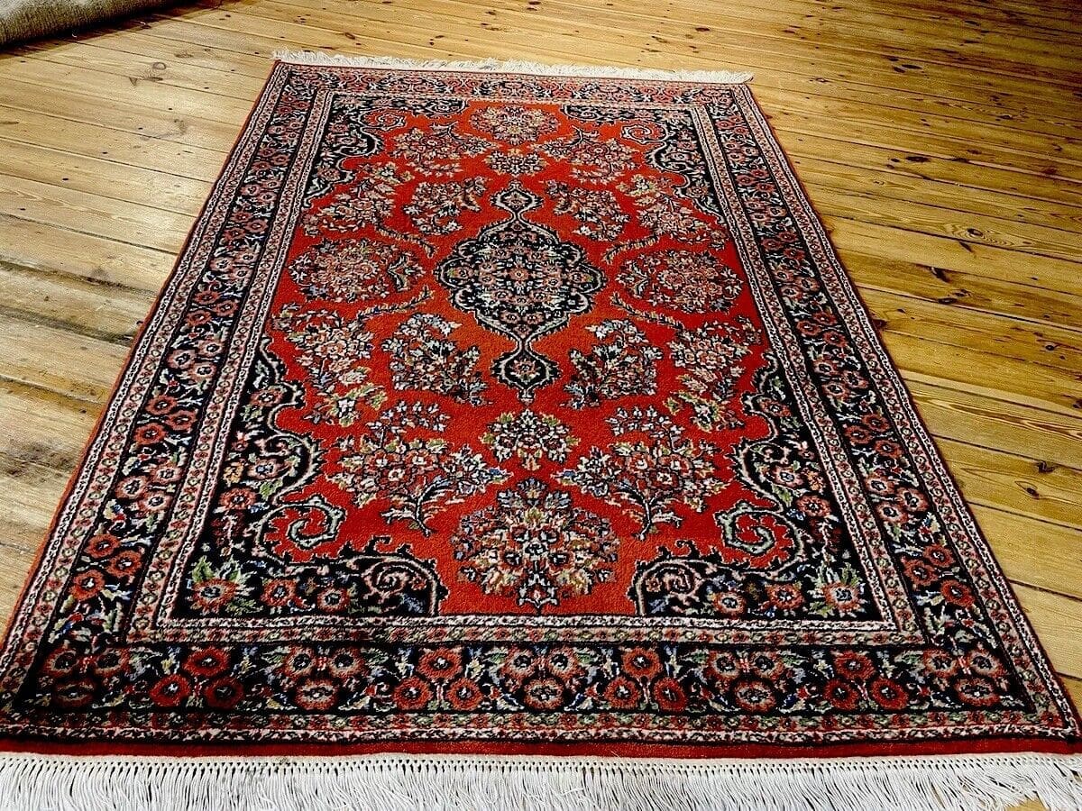 Kaschmir Perserteppich 190x130 cm, 320.000 Knoten/m², zeitloses Design in Beige, handgeknüpft