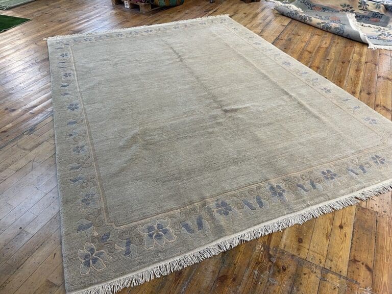 Nepal Perserteppich 340x250 cm - 1A Qualität, beige-grau, 100% reine Hochlandwolle, neu, handgeknüpft