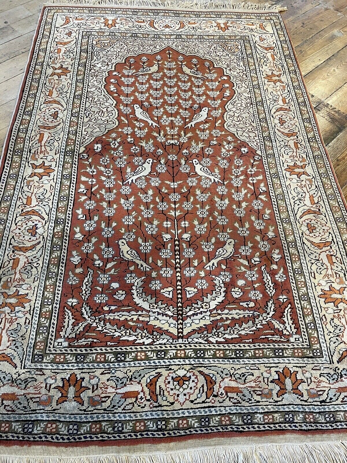 Handgeknüpfter Perserteppich 147x87 cm – 250.000 Knoten – Reine Seide – Modernes Medaillon-Muster in Rosa – Top Qualität – Für Fußbodenheizung geeignet