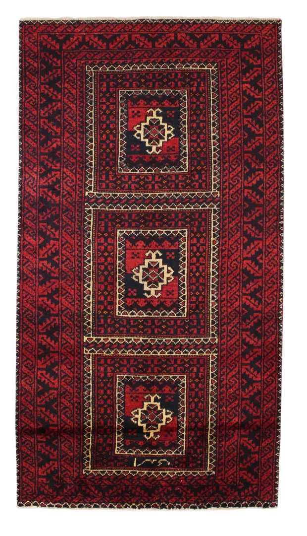 Belutsch Perserteppich 230 x 118 cm, Knotendichte 120.000 - 250.000 Knoten/m², handgeknüpft