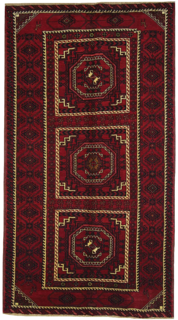 Belutsch Teppich 234 x 128 cm - Knotendichte 120.000 - 250.000 Knoten/m², handgeknüpft, Perserteppich