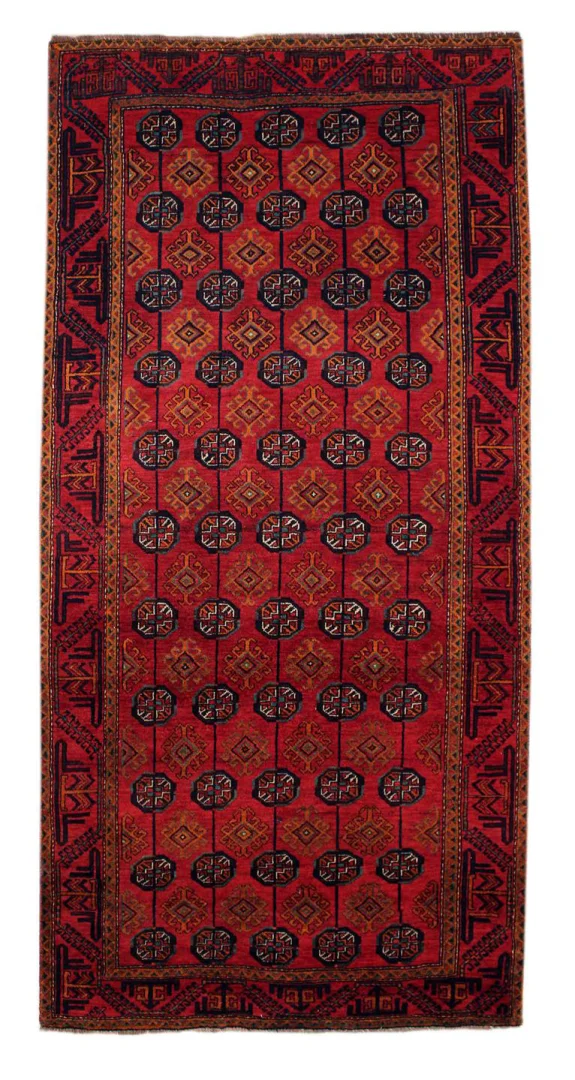 Belutsch Teppich 237 x 112 cm, Knotendichte 120.000 - 250.000, handgeknüpft, Perserteppich
