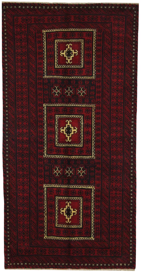 Belutsch Teppich 240 x 124 cm, Knotendichte: 120.000 - 250.000 Knoten/m², traditionell handgeknüpft aus natürlicher Wolle, Perserteppich
