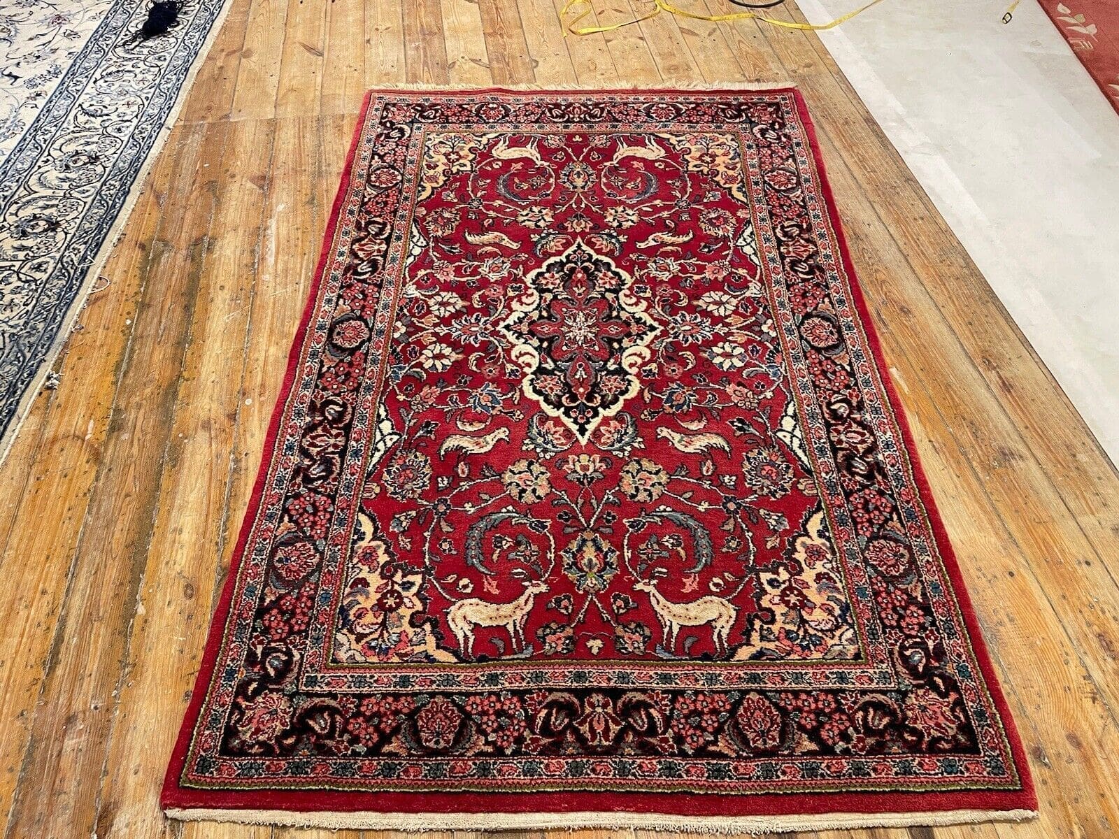 Antiker Perserteppich Jowsan 200x125 cm - 100% Wolle, Orientalisches Design, Top Zustand, Handgeknüpft