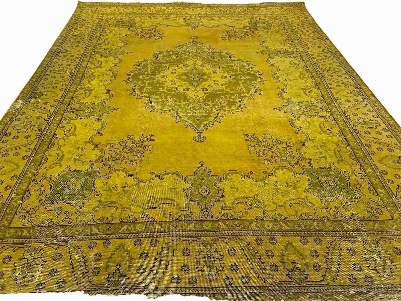 Eleganter Vintage Perserteppich 390x290 cm - Top Qualität, abstraktes Gold-Muster, handgeknüpft