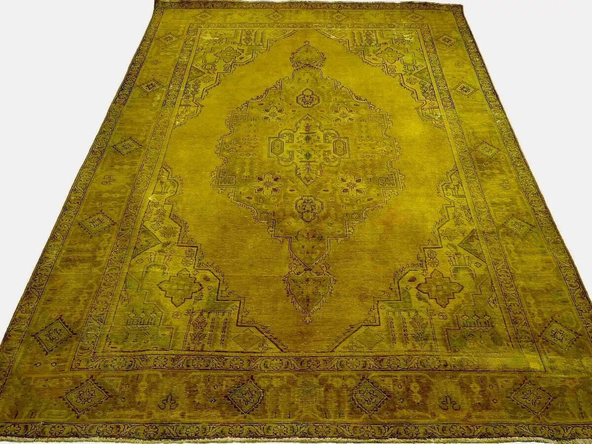 Vintage Orientteppich 330x224 cm - Handgeknüpft, Top Qualität, Modernes Design, Orientalisches Muster, für Fußbodenheizung geeignet - Perserteppich