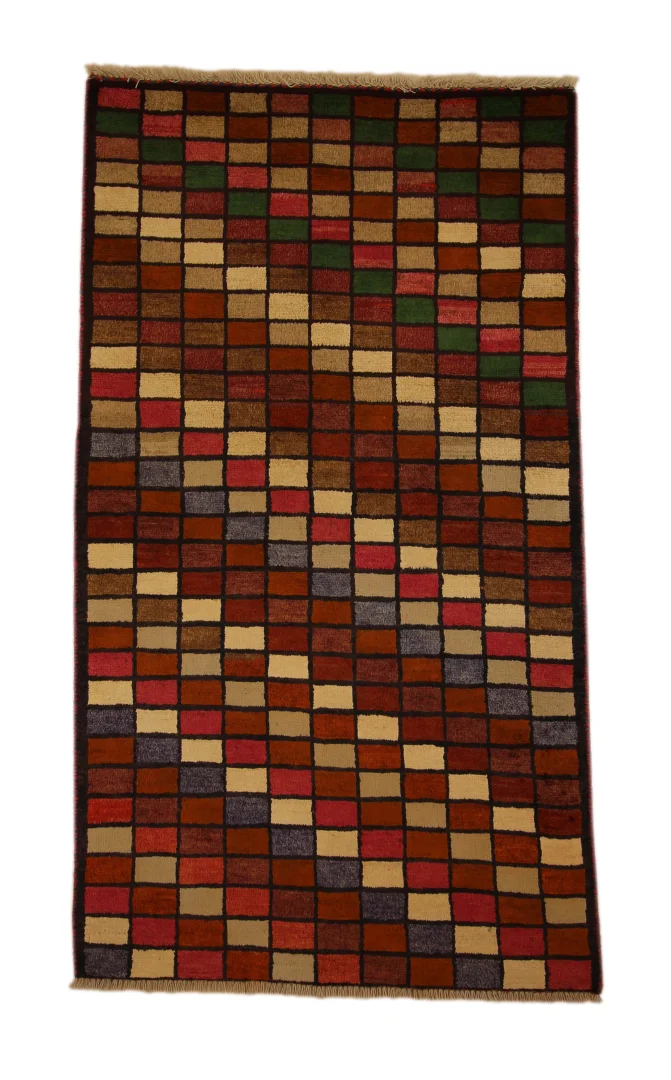 Gabbeh - Shuli 200 x 106 cm, 90.000 - 180.000 Knoten/m², Kunstwerk mit frei erfundenen Mustern, handgeknüpft, Perserteppich
