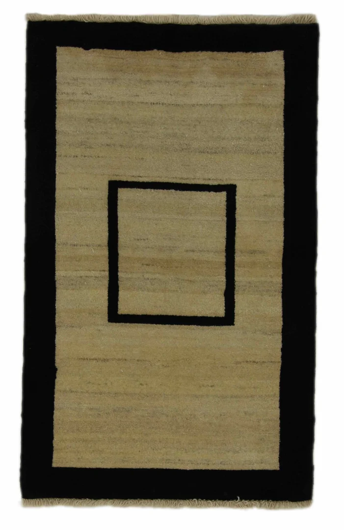 Gabbeh Teppich 130 x 80 cm – Hoher weicher Flor, abstraktes Design mit Tier- und Pflanzenmotiven, handgeknüpft, Perserteppich