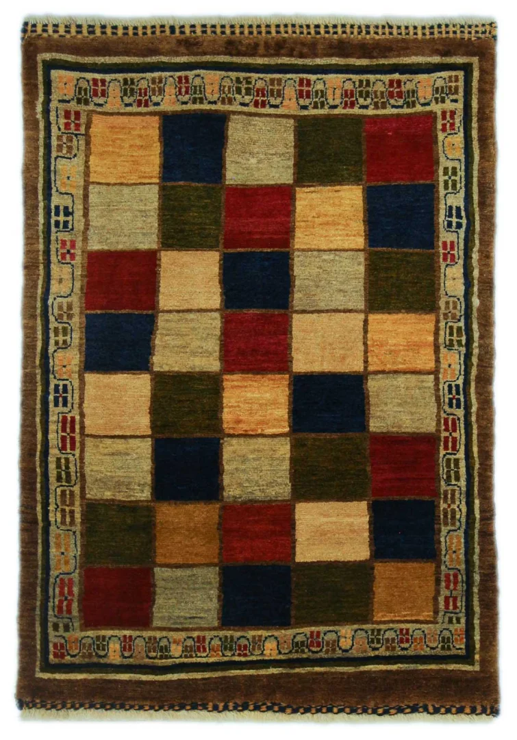 Gabbeh 145 x 105 cm - Gabbeh - Shuli, ausgefallene Muster auf glanzvoller Schurwolle, Knotendichte 90.000 - 180.000/m², handgeknüpft, Perserteppich