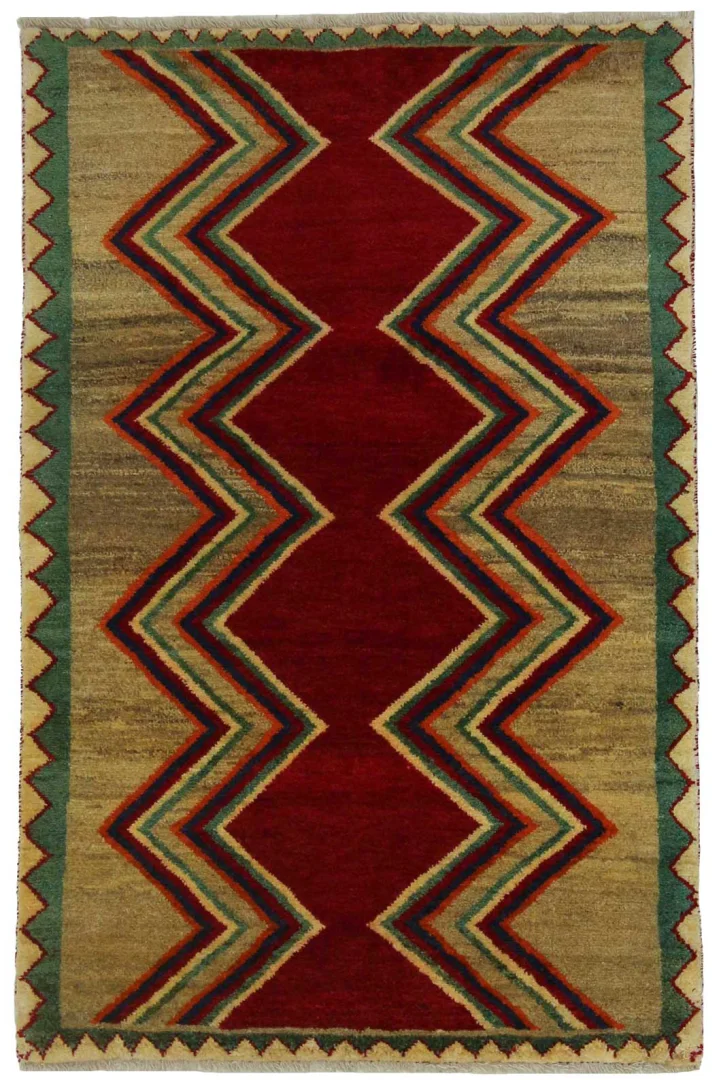 Gabbeh - Shuli Teppich 150 x 99 cm | Knotendichte 90.000 - 180.000/m² | Ausgefallene Muster auf glanzvoller Schurwolle | handgeknüpft | Perserteppich