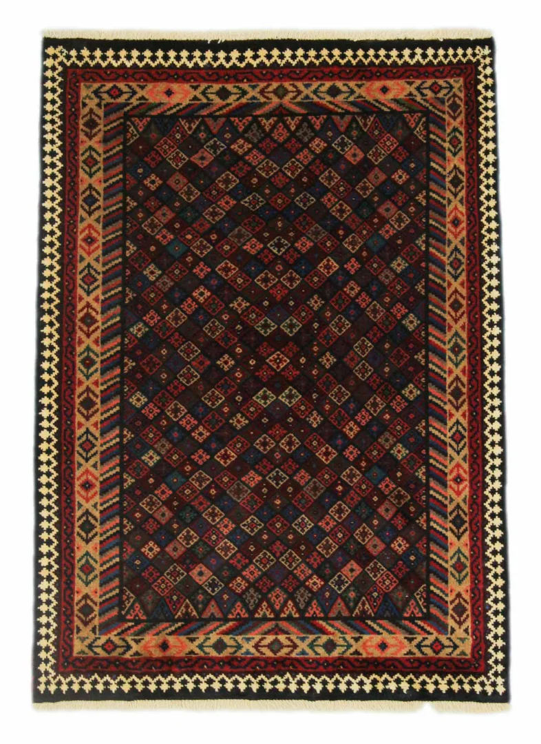 Gabbeh 153 x 110 cm - Gabbeh - Shuli mit ausgefallenen Mustern, Knotendichte 90.000 - 180.000/m², handgeknüpft, Perserteppich