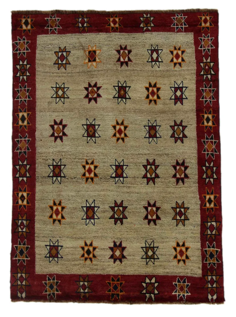 Gabbeh - Shuli Teppich 155 x 112 cm – Ausgefallene Muster, 90.000 - 180.000 Knoten/m², handgeknüpft, Perserteppich