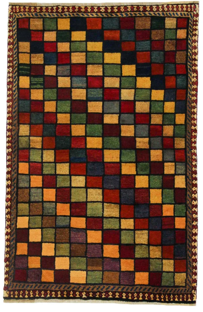 Gabbeh 159 x 102 cm – Ausgefallene Muster – Knotendichte: 90.000 - 180.000/m² – Handgeknüpft – Perserteppich