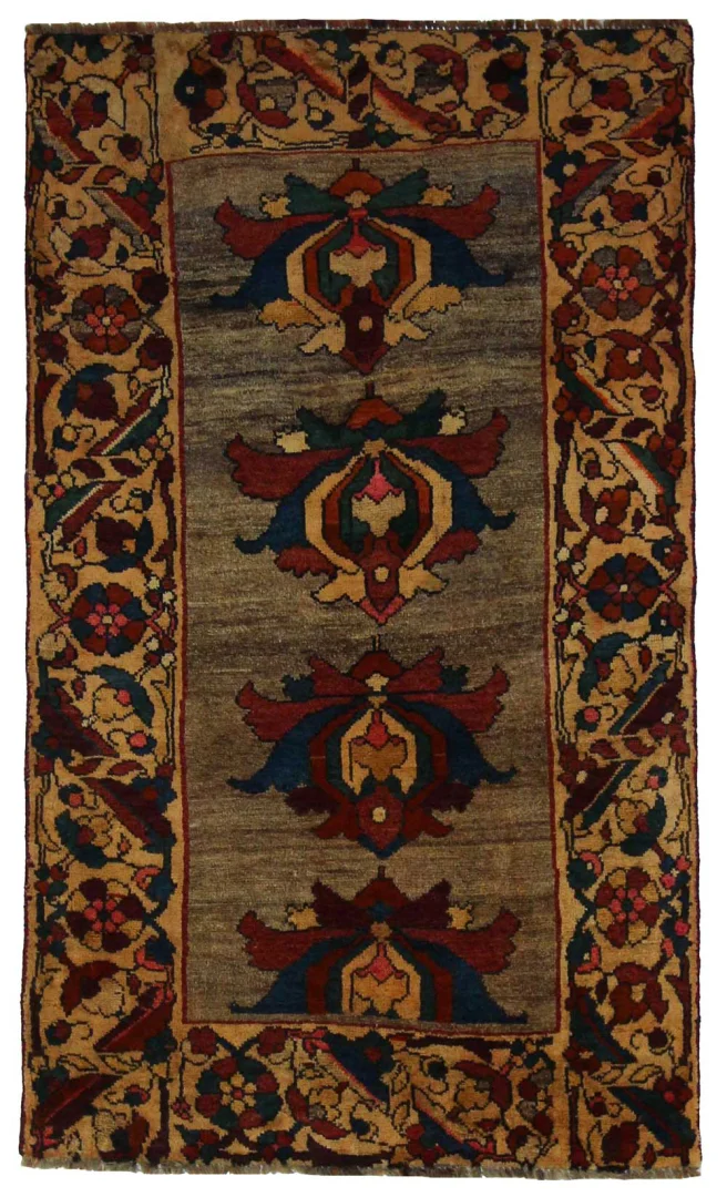 Gabbeh - Shuli Teppich 159 x 92 cm, Knotendichte 90.000 - 180.000/m², ausgefallene Muster auf glanzvoller Schurwolle, handgeknüpft, Perserteppich
