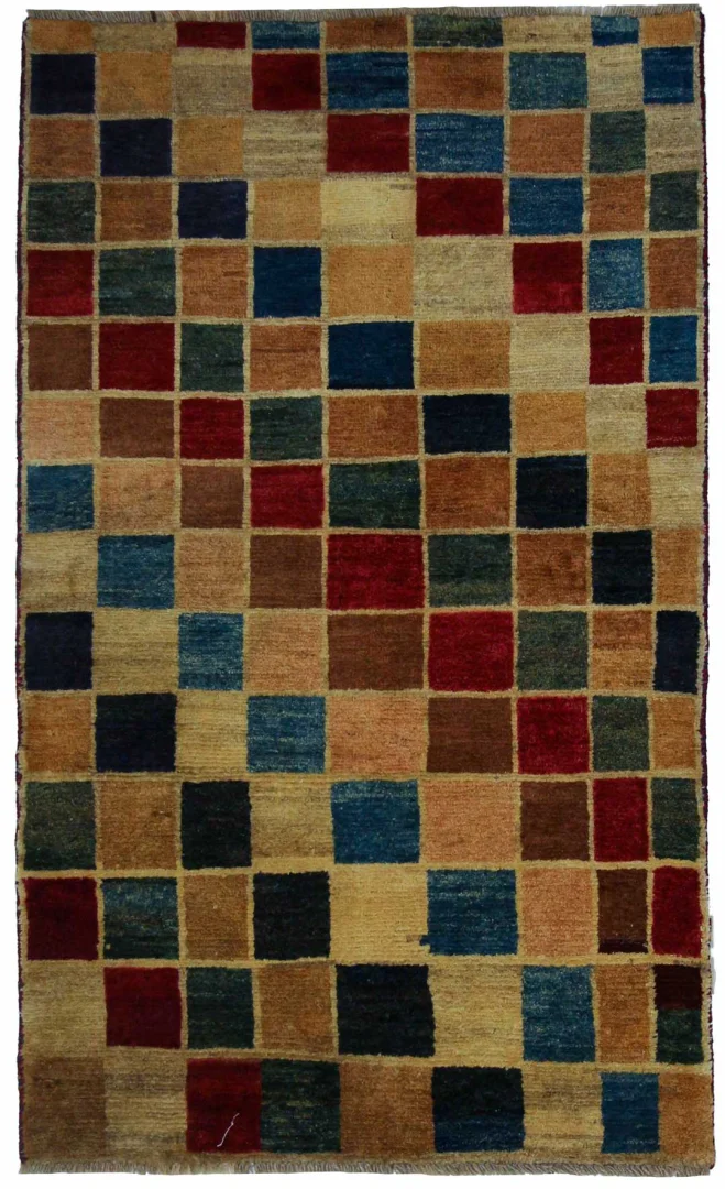 Gabbeh 164 x 98 cm – Ausgefallene Muster, Knotendichte 90.000 - 180.000/m², handgeknüpft, Perserteppich