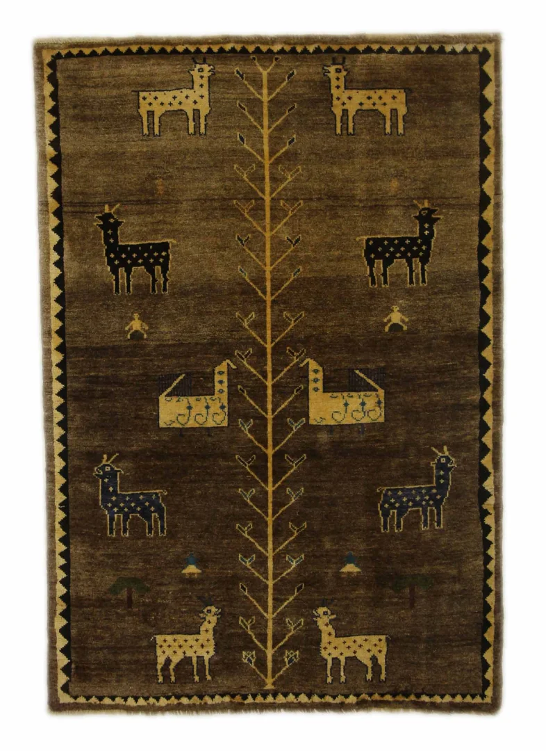 Gabbeh - Shuli Teppich 164 x 114 cm, 90.000 - 180.000 Knoten/m², ausgefallene Muster auf glanzvoller Schurwolle, handgeknüpft, Perserteppich