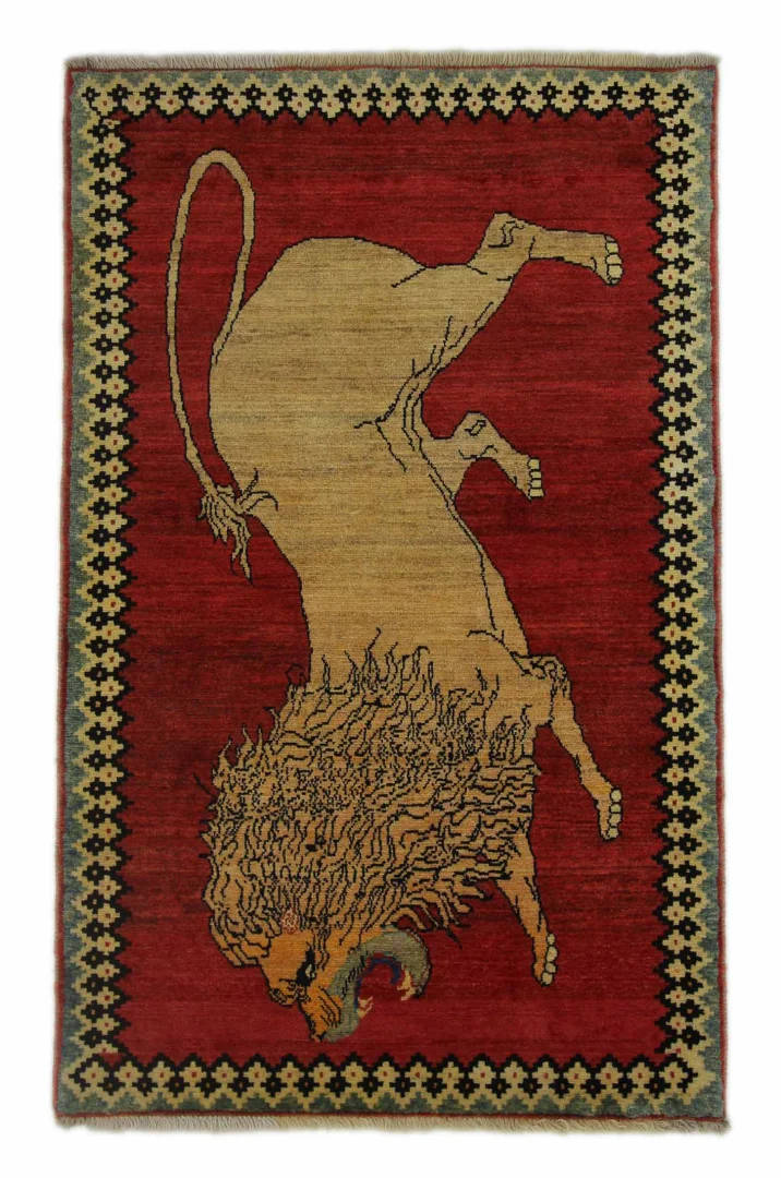 Gabbeh 168 x 108 cm - Knotendichte 90.000 - 180.000/m² - Ausgefallenes Design auf glanzvoller Schurwolle - handgeknüpft - Perserteppich