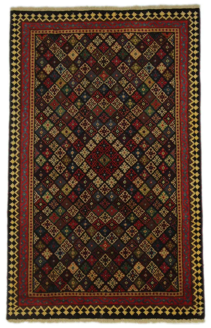 Gabbeh - Shuli Teppich 166 x 104 cm, 90.000 - 180.000 Knoten/m², ausgefallene Muster auf glanzvoller Schurwolle, handgeknüpft, Perserteppich