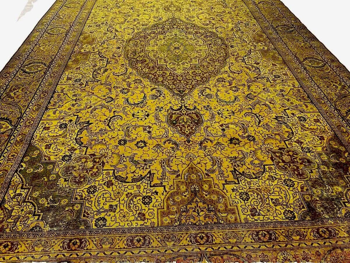 Exklusiver Vintage Perserteppich 544x340 cm - 1A Qualität, handgeknüpft, Gold Farbe, hohe Knotenzahl, 80 Jahre Familientradition