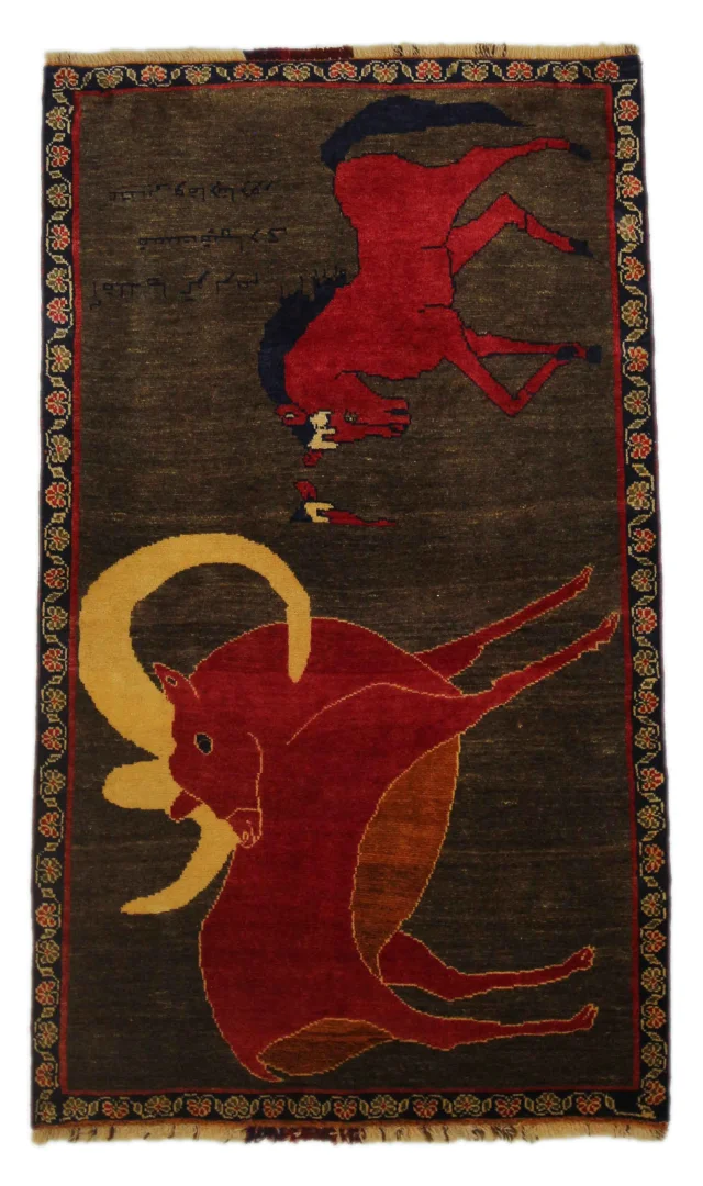 Gabbeh - Shuli Teppich 173 x 102 cm, ausgefallene Muster, 90.000 - 180.000 Knoten/m², handgeknüpft, Perserteppich