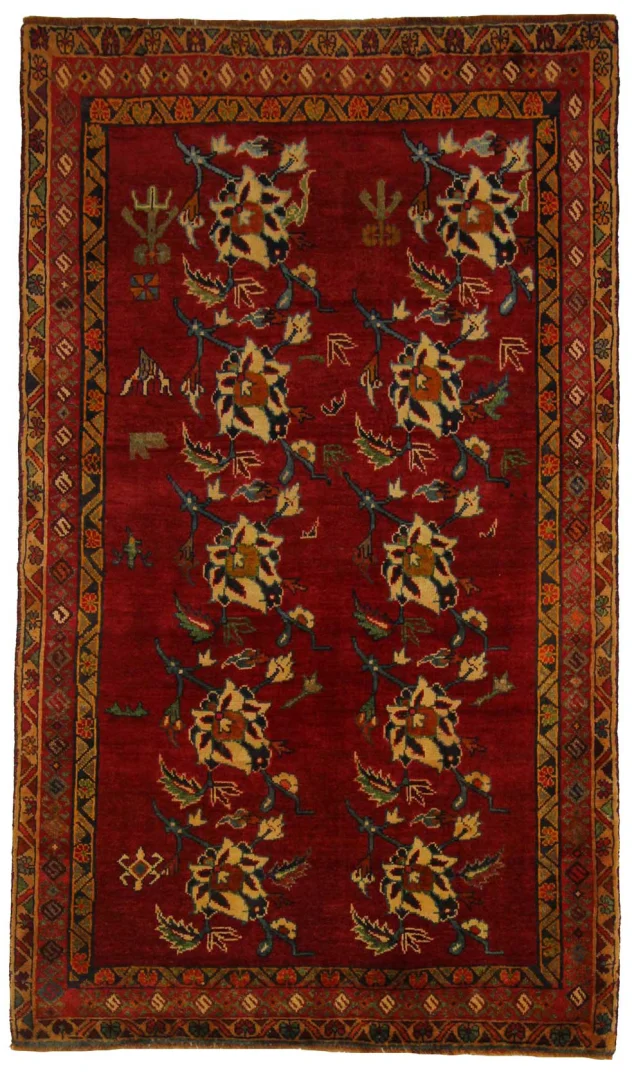Gabbeh Shuli Teppich 180 x 107 cm - 90.000 - 180.000 Knoten/m² - Ausgefallene Muster auf glanzvoller Schurwolle - handgeknüpft - Perserteppich