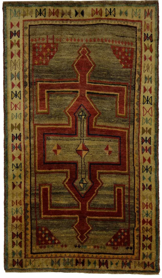 Gabbeh - Shuli Teppich 182 x 106 cm, ausgefallene Muster auf glanzvoller Schurwolle, Knotendichte 90.000 - 180.000/m², handgeknüpft, Perserteppich