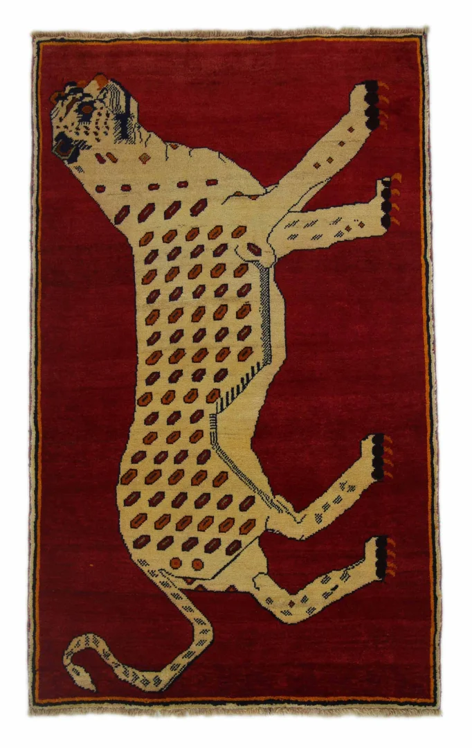 Gabbeh - Shuli Teppich 183 x 110 cm, Knotendichte: 90.000 - 180.000/m², Ausgefallene Muster auf glanzvoller Schurwolle, handgeknüpft, Perserteppich