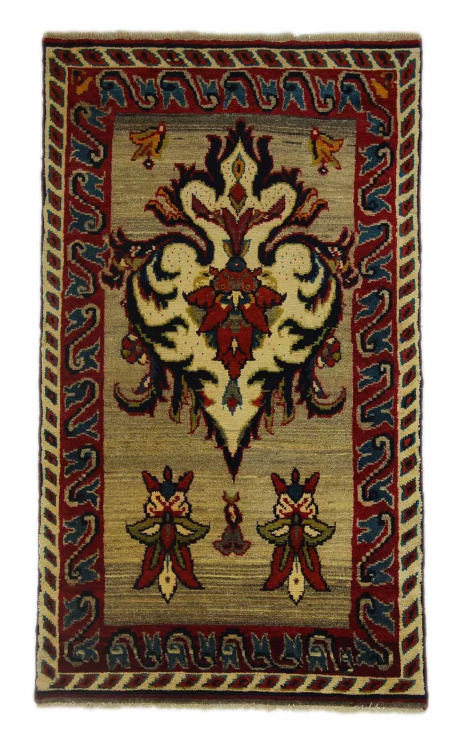 Gabbeh - Shuli Teppich 187 x 108 cm, ausgefallene Muster, Knotendichte 90.000 - 180.000/m², handgeknüpft, Perserteppich