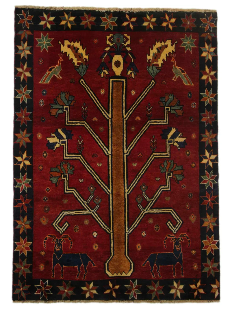 Gabbeh - Shuli Teppich 187 x 134 cm, Knotendichte 90.000 - 180.000 / m², ausgefallene Muster auf glanzvoller Schurwolle, handgeknüpft, Perserteppich
