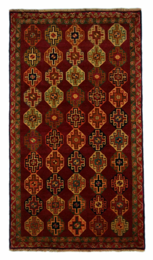 Gabbeh Teppich 190 x 107 cm - Knotendichte: 90.000 - 180.000/m² - Ausgefallene Muster auf glanzvoller Schurwolle - Handgeknüpft - Perserteppich