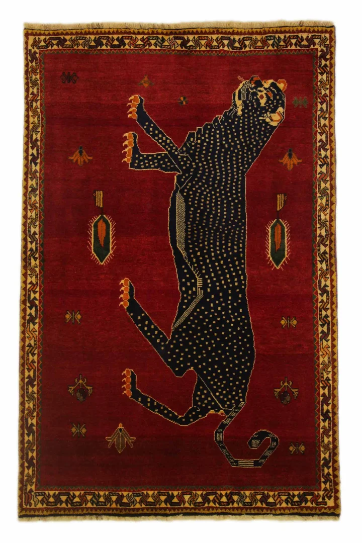 Gabbeh - Shuli 195 x 127 cm, Knotendichte: 90.000 - 180.000 / m², Ausgefallene Muster auf glanzvoller Schurwolle, handgeknüpft, Perserteppich