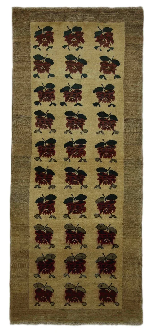 Gabbeh Teppich 195 x 82 cm - Hochflor, abstraktes Design, handgeknüpft, Perserteppich Läufer