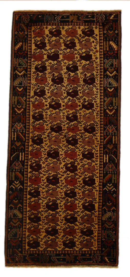 Gabbeh 198 x 90 cm - Knotendichte 90.000-180.000/m² - Ausgefallene Muster - Handgeknüpft - Perserteppich Läufer