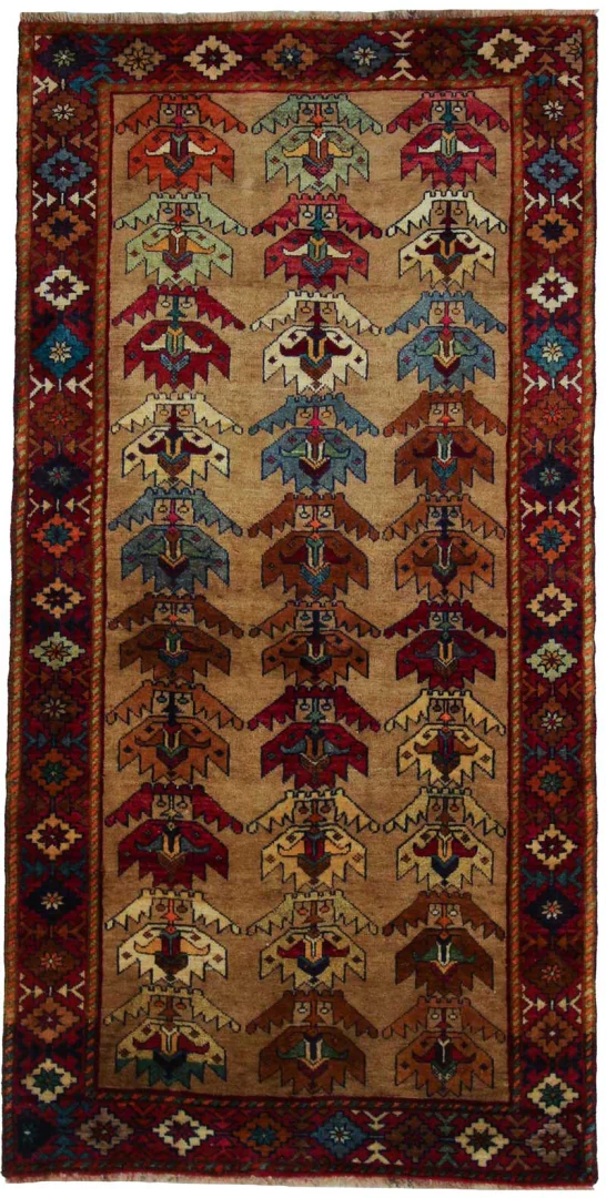 Gabbeh Teppich 203 x 103 cm - Gabbeh Shuli - Ausgefallene Muster, 90.000 - 180.000 Knoten/m², handgeknüpft, Perserteppich Läufer