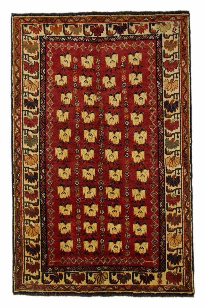 Gabbeh 226 x 146 cm - Gabbeh Shuli - Ausgefallene Muster auf glanzvoller Schurwolle - Knotendichte: 90.000 - 180.000/m² - handgeknüpft - Perserteppich Läufer