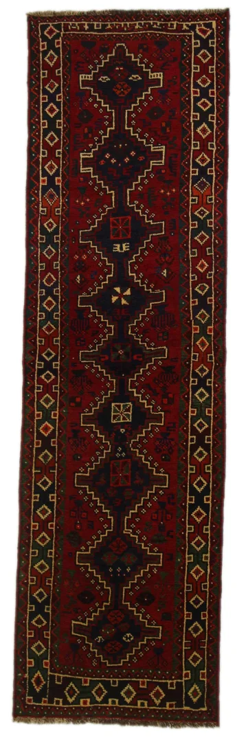 Gabbeh 261 x 76 cm – Gabbeh Shuli – Ausgefallene Muster auf glanzvoller Schurwolle – Knotendichte: 90.000 - 180.000 / m² – handgeknüpft – Perserteppich Läufer